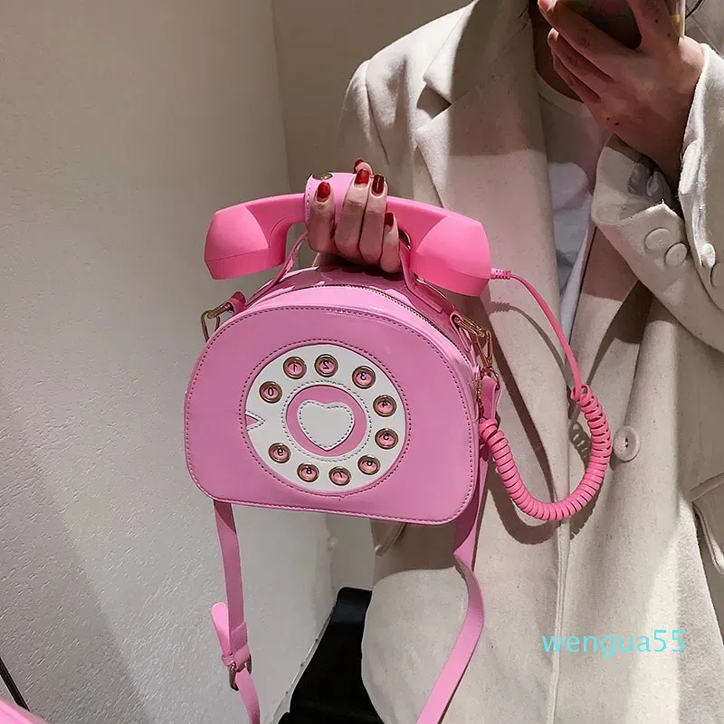 Simpatiche borse a tracolla da donna a forma di mini telefono per ragazza Borse a tracolla Borsa da donna casual in pelle verniciata