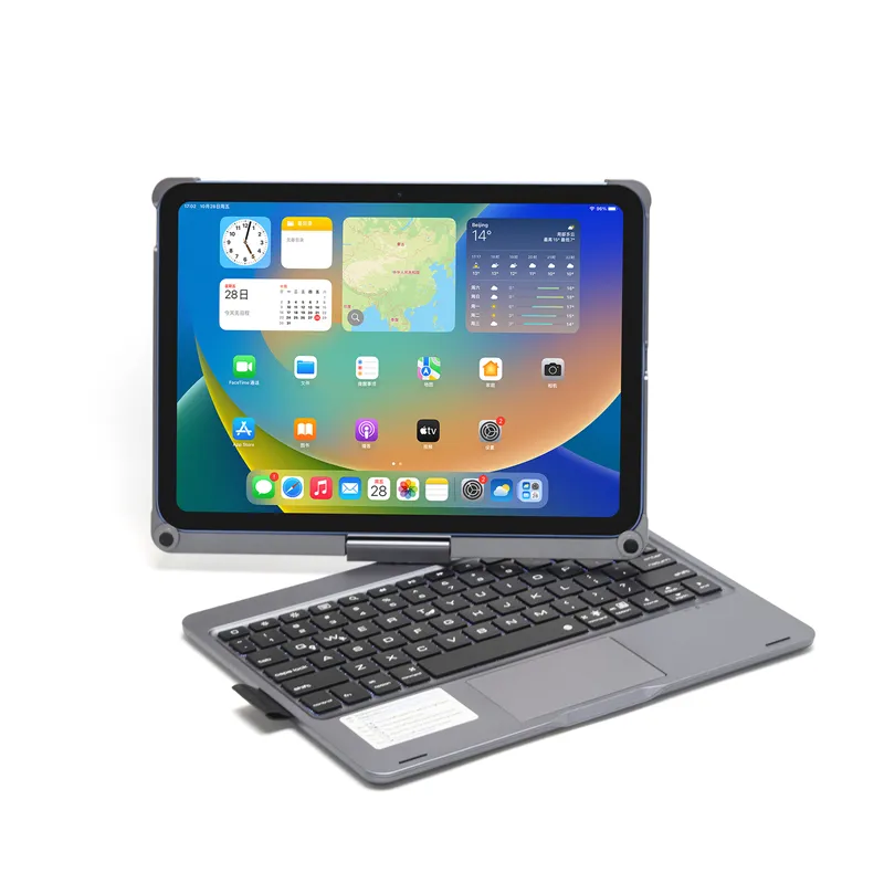  Funda con teclado para tablet  Fire HD 10 y Fire HD 10  Plus (11ª generación 2021) de 10.1 pulgadas, teclado Bluetooth con panel  táctil giratorio de 360° con soporte para