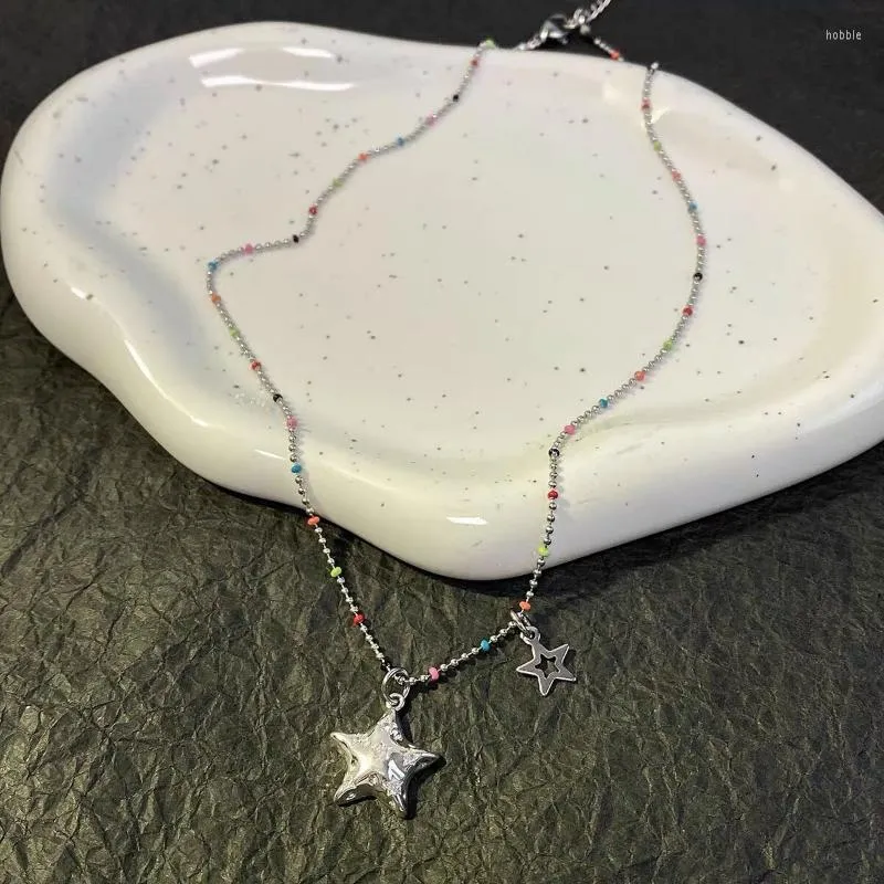 Colares pendentes Y2K Moda Star Star Colar para mulheres Vintage Boho Chain Aesthetic Jewelry Acessórios 2023
