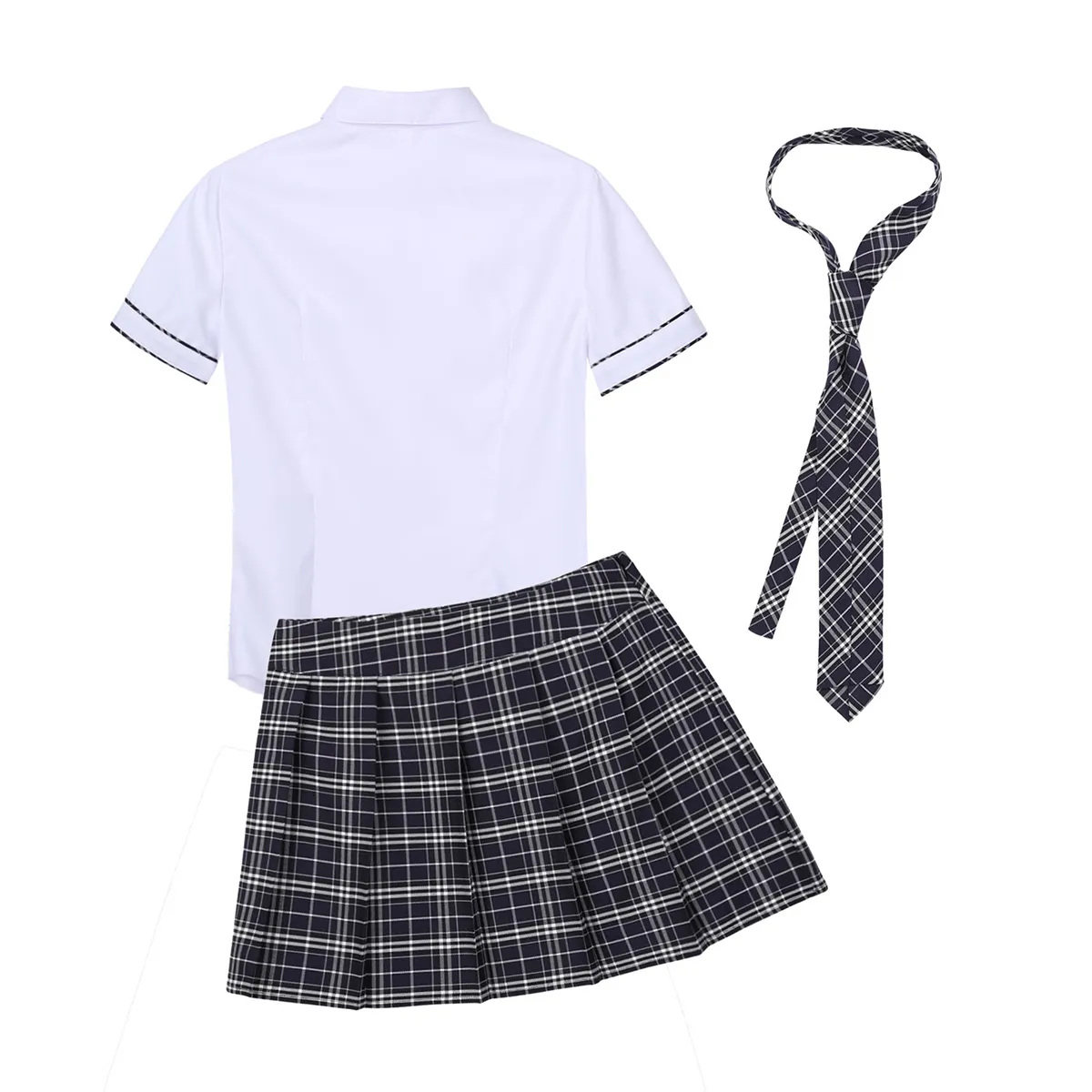School Girl Cosplay Costume Set Back With Plaid Mini Skirt And Tie Adult  Lingerie For Halloween Parties 230411 From Yujia07, $8.57 | DHgate.Com