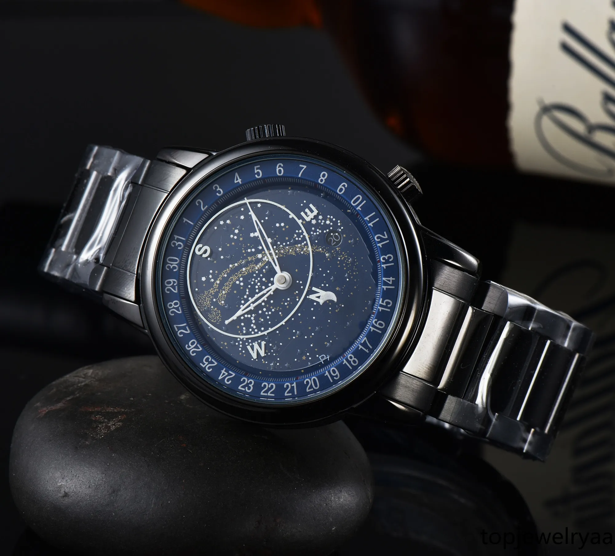 Stainless Steel Men's Watch Designer New Men's Watch All dials Working Machinery Mechanical Watch Top Luxury Brand Clock Men's Fashion black leather strap