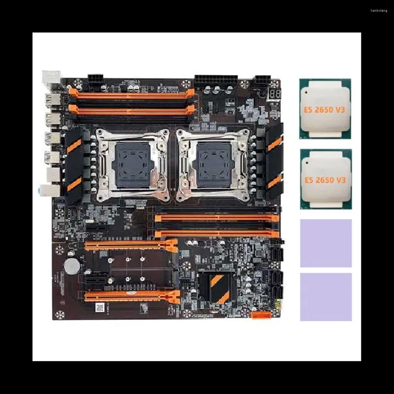 Placas -mãe x99 placa -mãe dupla cpu lgra2011 suporta ddr4 ecc memória computador 2xe5 2650 v3 2x bloco térmico