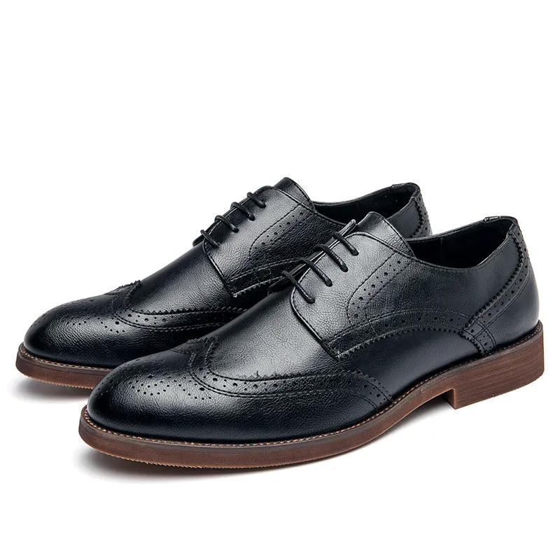 Crocodile Embossed Slip On Shoes Black Brogue Pointed Toe Size EU44 Amazon.com | Men main image 4