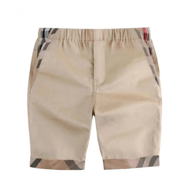 Nova calça curta casual infantil de verão para meninos roupas recém-nascidas shorts de caldas elásticas de cintura elástica de cor sólida 3-8 anos