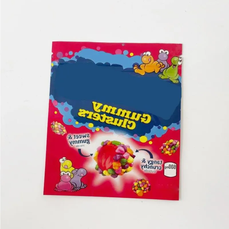 Gummies Mylar Sacs Vegan 500mg Stand Up Pouch Fruits Randoms Jelly Beaucoup Bonbons Sac d'emballage comestible Kpsco