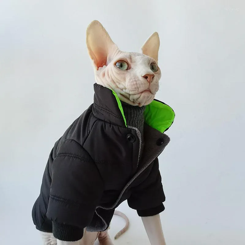 Katkostuums WMXZ Sphynx Hairless Decor Accessories Kleding Kleding Autumn Winter Parka Warm verdikte pluche katoenen hond Kitty Coat Jacket