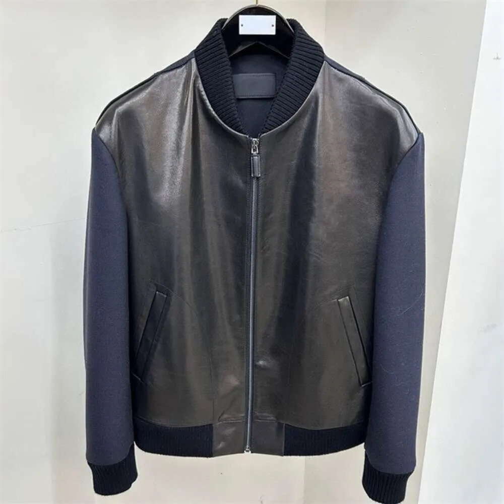 Italian Sheepskin Patchwork Wool Men's Jacket p Family's New Product Pra High-end Family Ready-made Clothes