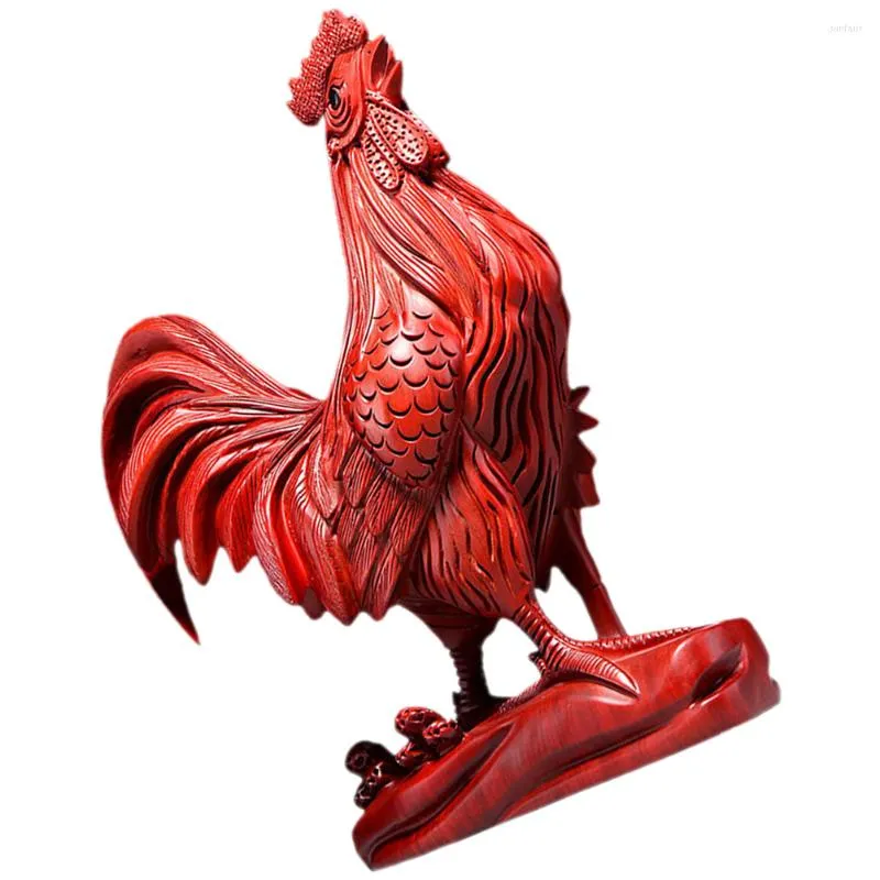 Garden Decorations Animals Figurines Home Decor Outdoor Rooster Figure Adornment Wooden Figurine