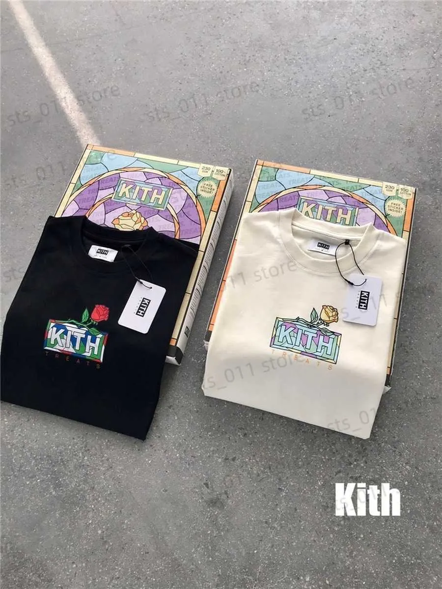 227 Heren T-shirts T-shirts Kith Flowers Box 24 Stijl T-shirt Heren Dames Hoge versie Tee M ee