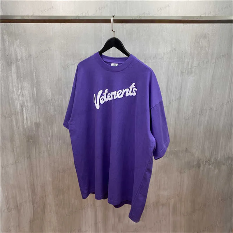 Camisetas masculinas Hip Hop 3D T-shirt de impressão de espuma Homens Mulheres 1 1 verão de alta qualidade Casual Top Purple Top Tees com tags T230412