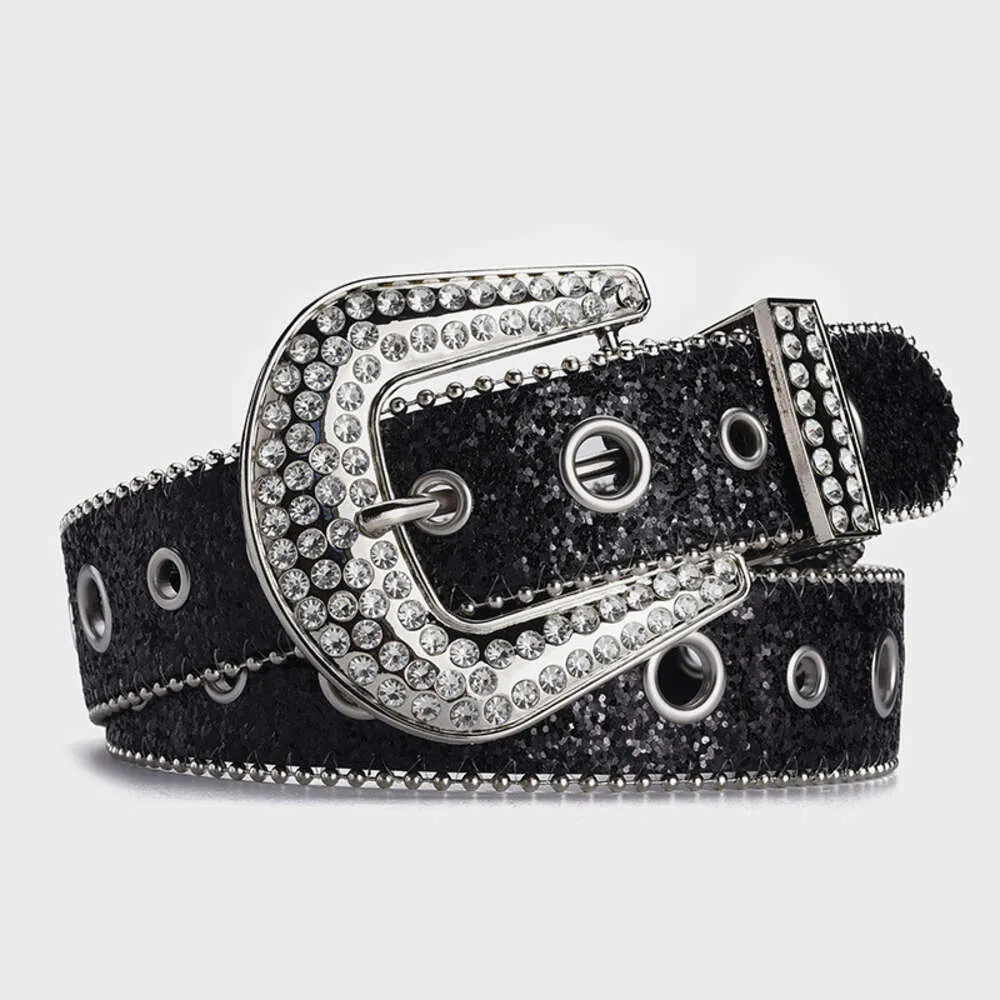 Mode luxe large ceinture en polyuréthane jean taille ceinture concepteur strass ceinture pour les femmes