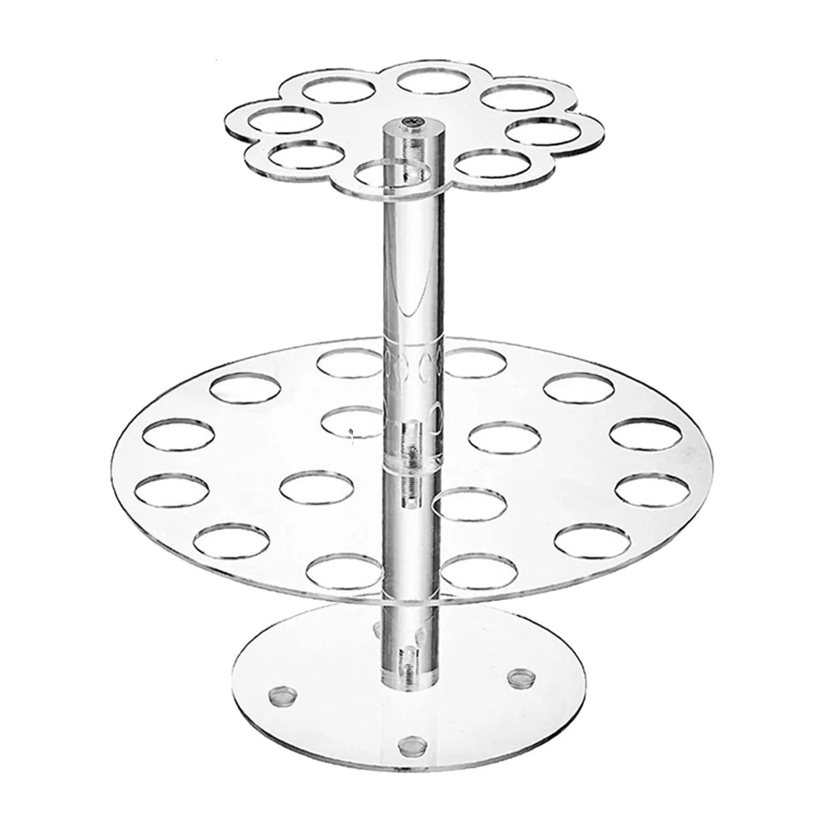 Double Layers 24 Holes Ice Cream Cones Holder Stand Decoration Baking Tools Supplies Cupcake Display Stand Holder for Birthday