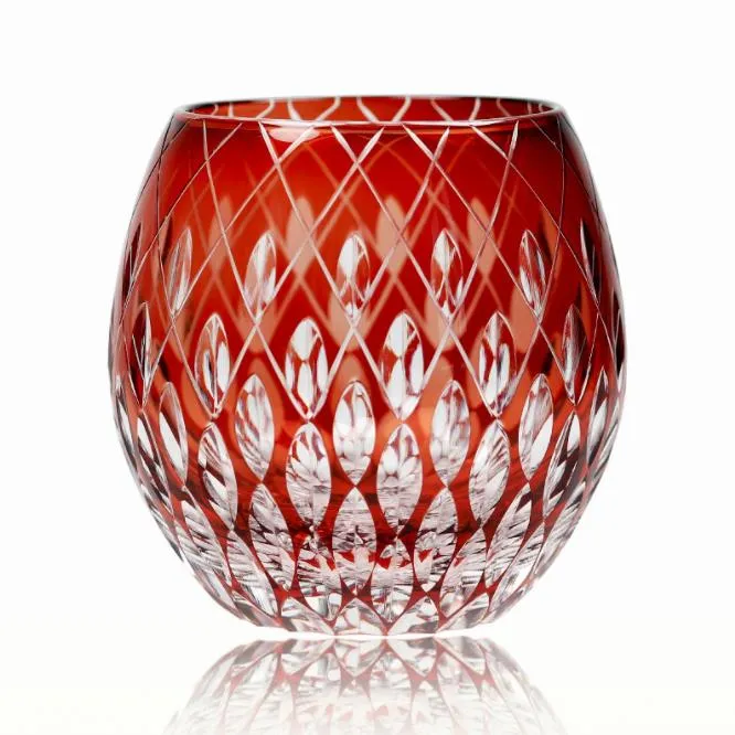 Japansk stil Edo Kiriko Crystal vinglas Handgraveringskalejdoskop Regndropp Whisky Tumbler Collection Level Cups275w