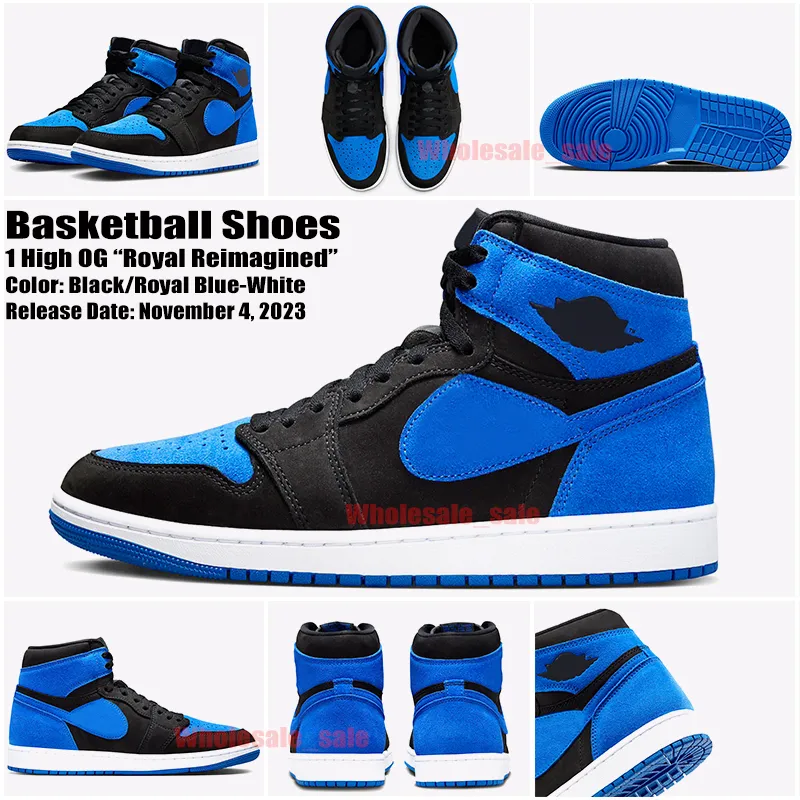 Royal Reimagined 1s Jumpman Basketball Shoes Gift Giving Satin Bred Mocha Black White Panda Designer Mens Womens Golf Trainers Bred Military Blue Sneakers