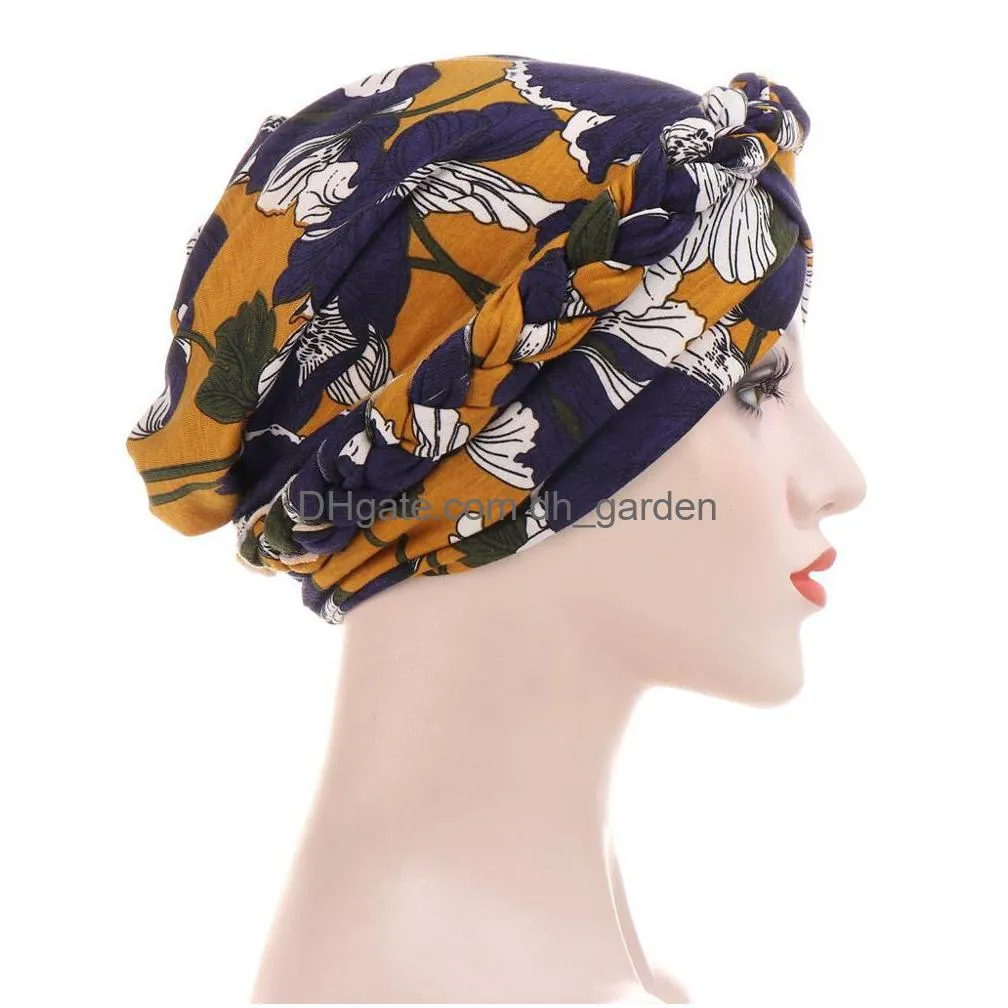 Beanie/Skull Caps Muslim Women Silk Braid Pre Tied Turban Hat Headscarf Cancer Chemo Beanie Cap Hijab Headwear Head Wrap Hai Dhgarden Dhjc7