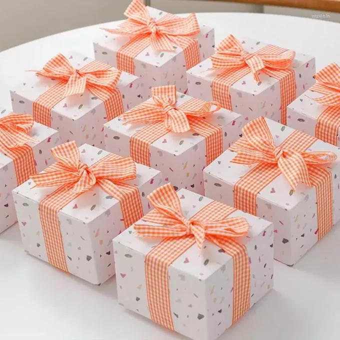 Presentförpackning 20st förpackningsbox för småföretagspaketprodukter bröllopsdekoration fest tack gynnar gäster choklad godis tårta