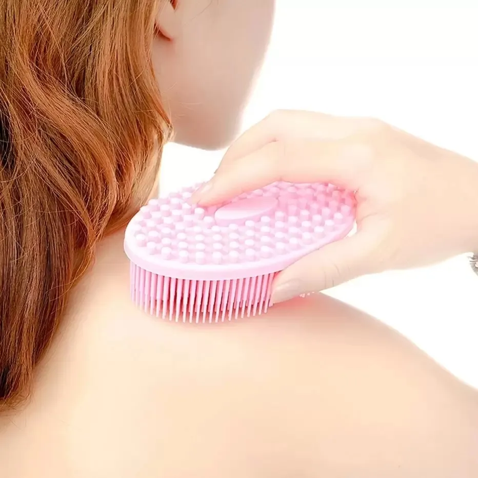 1pc Soft Silicone Body Brush Wash Bath Shower Exfoliating Skin Fit For Baby Bath Shampoo Facial Massage Brush