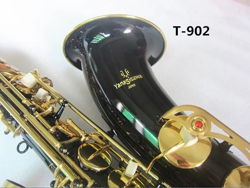 Novo YANAGIS T-902 Tenor Sax Marca Tenor Saxofone Instrumentos Musicais Bb Tone Preto Chave de Ouro Tubo de Bronze Chave de Ouro Sax Com Caso Bocal