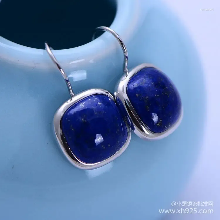 Studörhängen kjjeaxcmy fina smycken 925 sterling silver naturliga lapis lazuli fyrkantigt litet mode för kvinnor