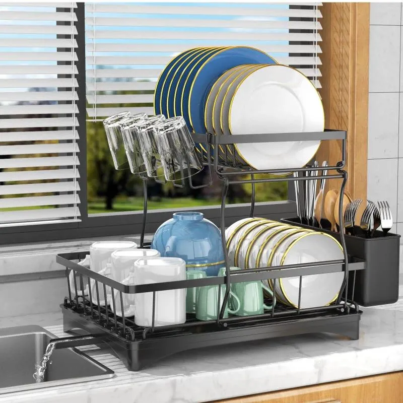 360 Drainage Dish Set With Cutlery Holder 4 Cup Dish Racks And Drainers And Countertop Drying Rack From Bonziwells 47.96 DHgate.Com
