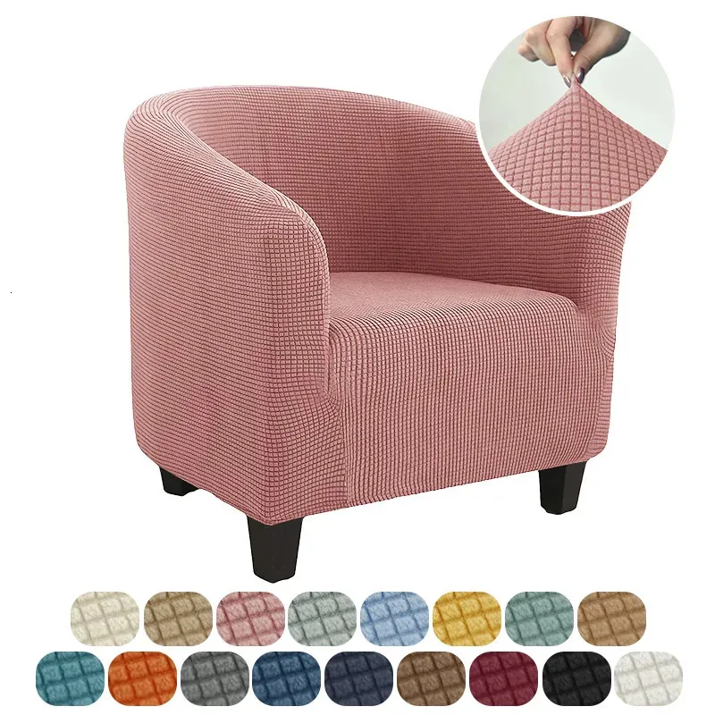 Housses de chaise Housse de chaise club Housse de chaise de baignoire extensible Housse de canapé de couleur unie Housses de canapé en polaire polaire pour bureau, comptoir de bar, salon 231110