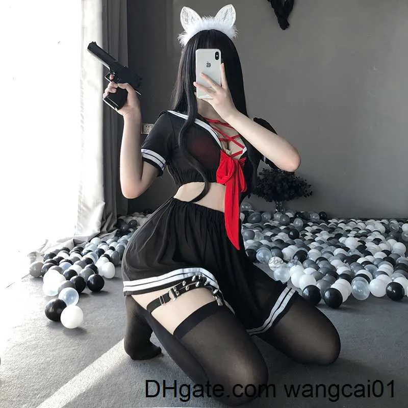 Sexy Set Sexy Hot Passion Suit Blood Drop Uniform Tptation Tease Transparent Student Sailor Suit Kawaii Lingerie Schoolgirl Costume 411&3