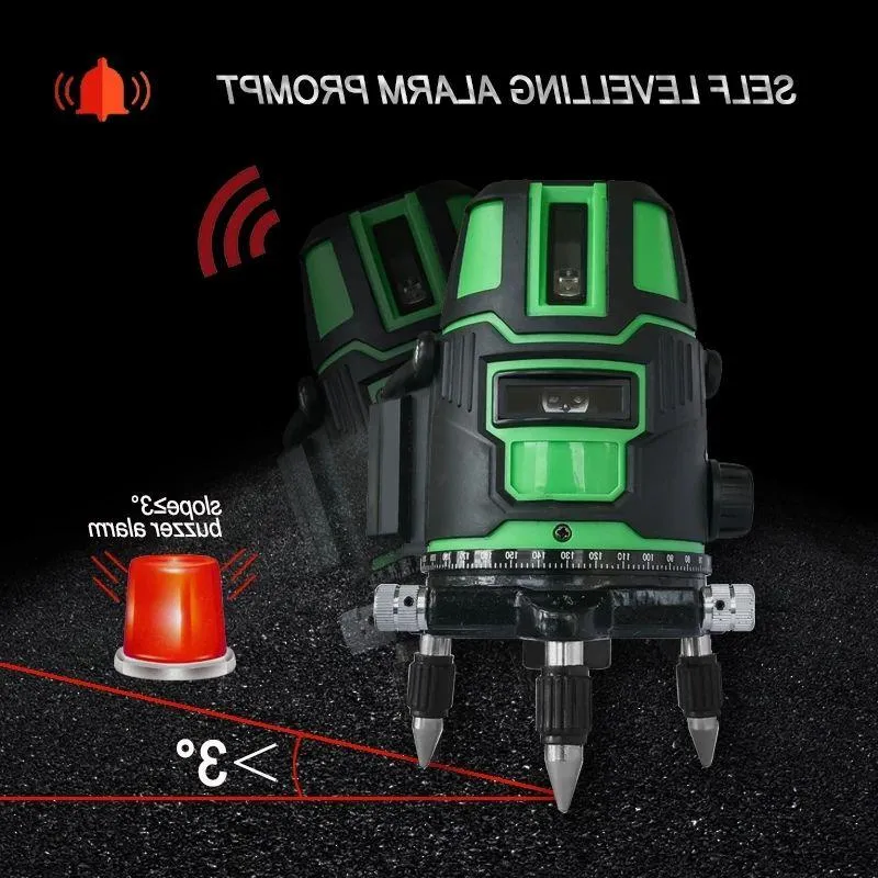 Zerone Niveau laser rouge Niveau laser à 5 lignes Niveau de lumière rouge à nivellement