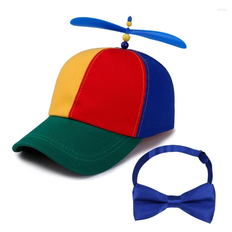 Ball Caps Children Baseball Bow Tie Set Dopamine Look Harajuku Casual For Kids Performances Hat With Propeller Decor Wholesale