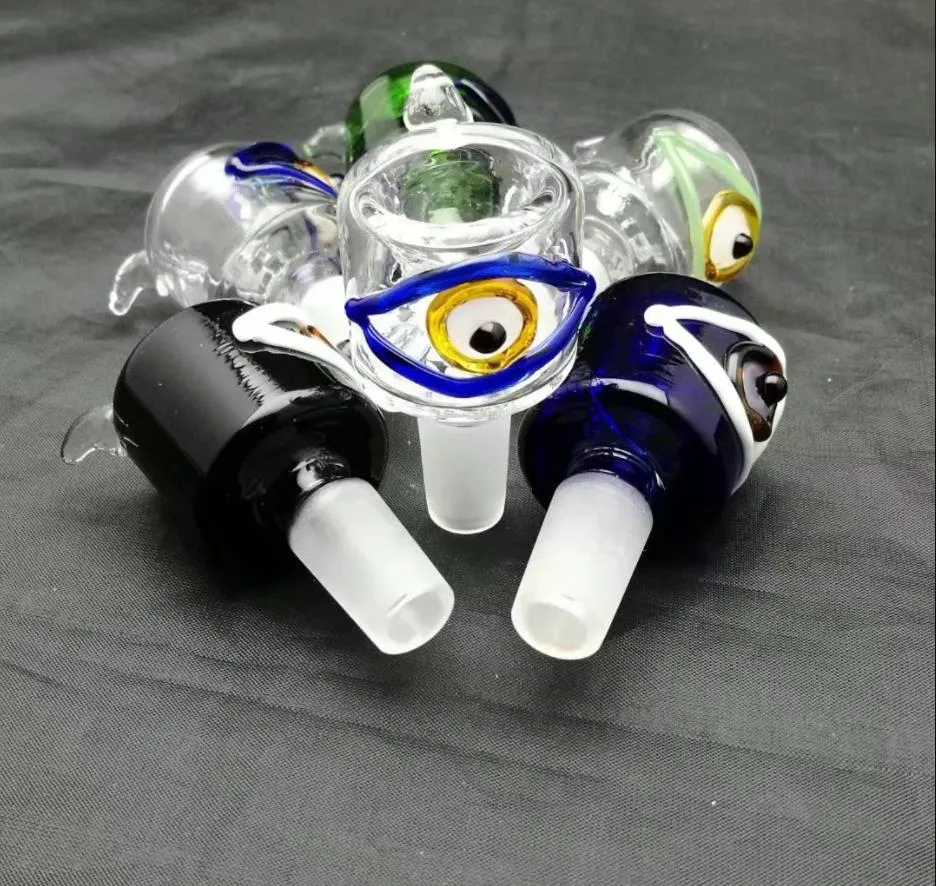 neue Pfeife Mini-Huka-Glasbongs Buntes Metall geformter gebogener Haken farbiger Brillenblasenkopf