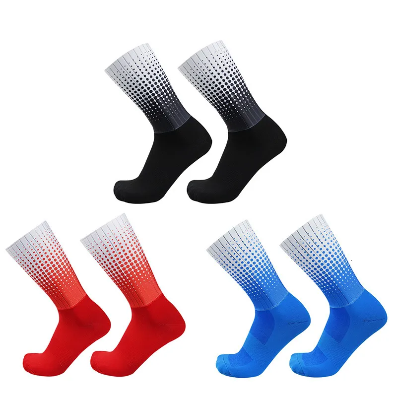 Sports Socks Style Polka Dot Summer Cycling Nonslip Silicone Pro Outdoor Racing Bike Calcetines Ciclismo 230411