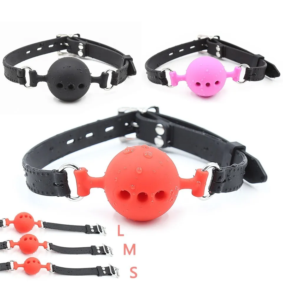 Giocattoli per adulti Morbido silicone Gag Ball BDSM Bondage orale Gear Fetish Bocca aperta Sesso traspirante per coppie Cosplay Schiavo Accessori esotici 230411