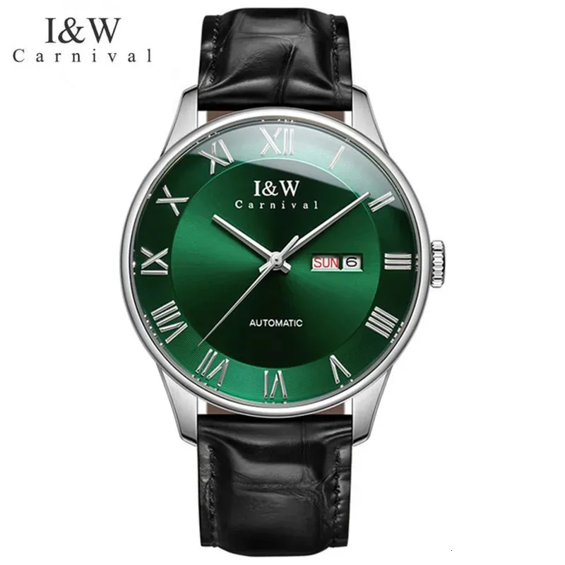 Wristwatches Switzerland Luxury Brand I W CARNIVAL Japan MIYOTA Automatic Mechanical Mens Watches Sapphire Waterproof Calendar Clock C513G 231110