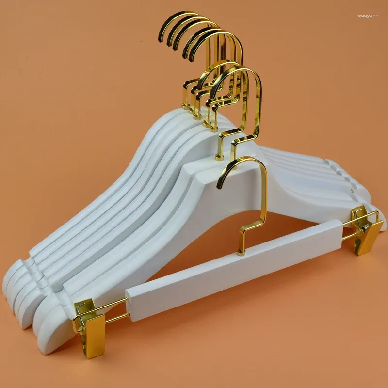 White wooden store hangers bulk