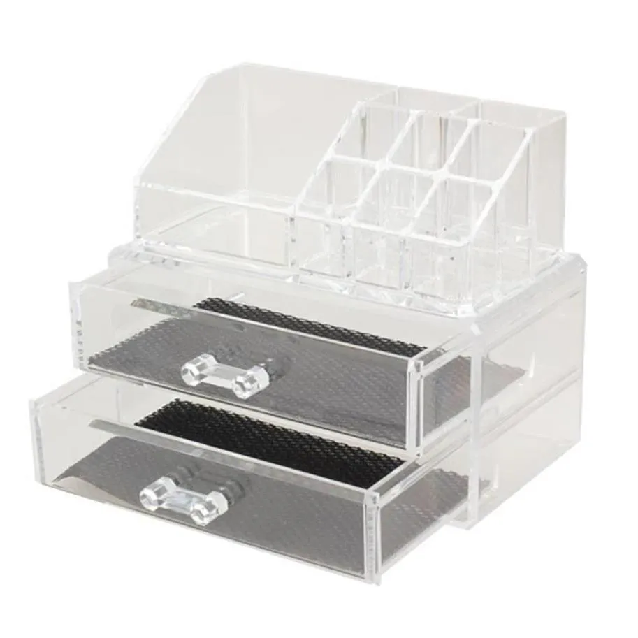 Bärbar transparent makeup Organizer Storage Box Akryl Make Up Organizer Cosmetic Makeup Storage Drawers Christmas235h