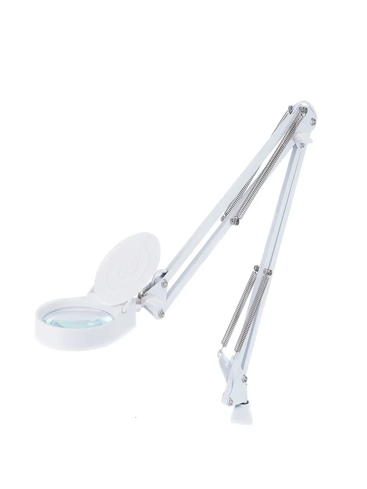 Lupen 15X Weiß Faltbare Lupe mit LED-Licht Dritte Hand Lötwerkzeug Schreibtischklemme USB Lupe Schweiß-/Lesetischlampe 230410