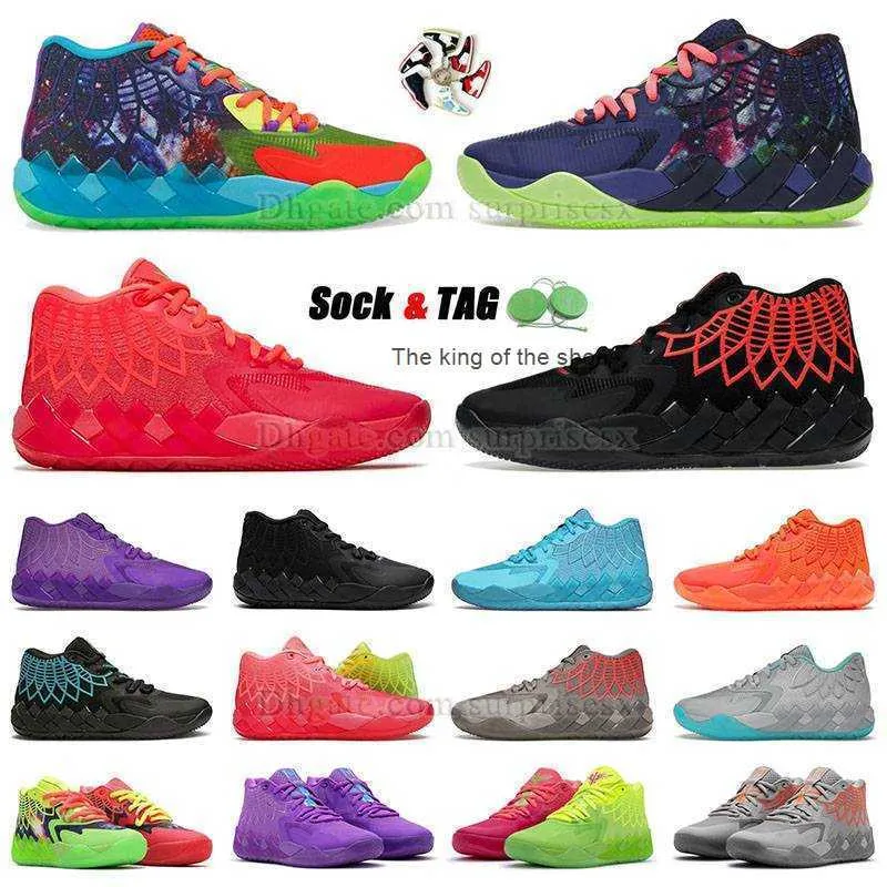 MB.01Shoes2023 Lamelo Ball La Melo Basketball Shoes 2022 New Fashion Mens MB 01 MB1 Mlamelos Rick and Morty Green Red Metallic Gold黄色のトリプルブラック