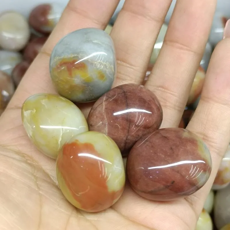 Dekorativa figurer 2-3 cm 100g naturliga färgkristaller Palm Reiki Healing Smooth Quartz Prov Stones Minerals Decor