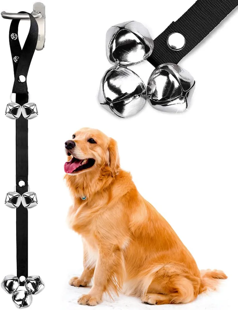 Puppy Bells Hondendeurbellen voor deurknop/zindelijkheidstraining/ga buiten dog bellen voor puppy's honden huisdierkat voor hondenliefhebbers-premium kwaliteit-3 snaps voor lengte-aanpassing