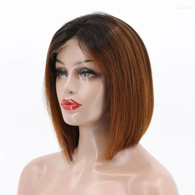 Holy Belle Pre Full Lace Human Hair Wigs Ombre Short Bob Wig Brazilian Remy 130-180% 밀도 1BT30 색상