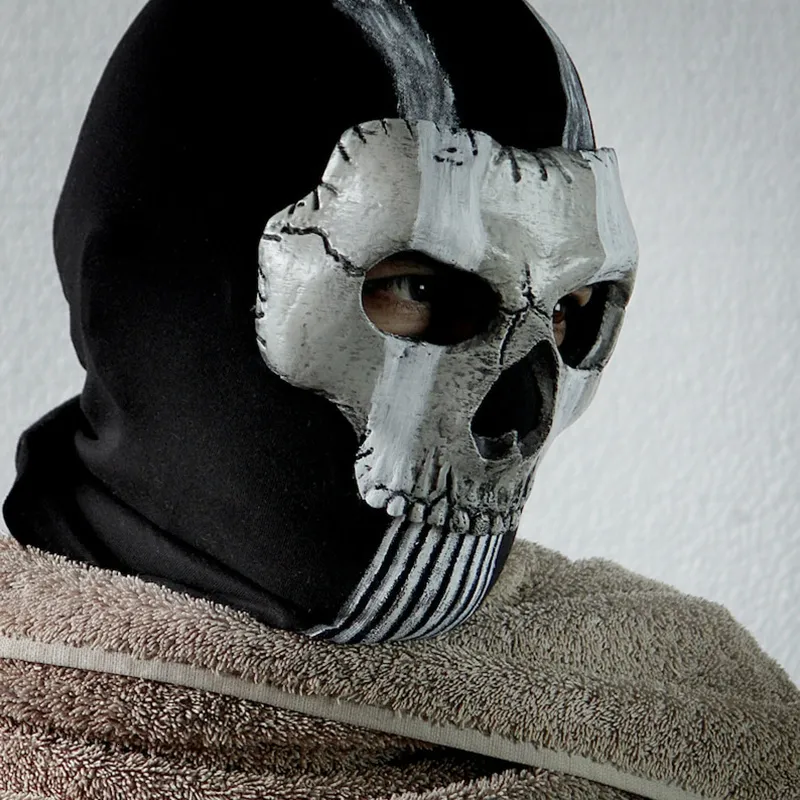 Ghost Mask With Protective Jaw for Cosplay and Airsoft 