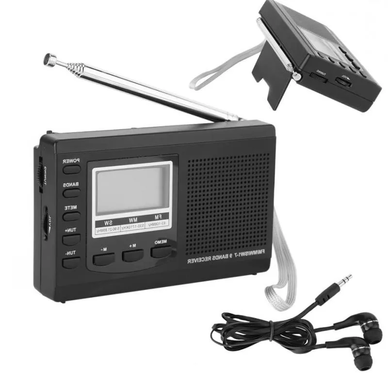 FreeShipping Mini FM Radio DSP FM / MW / SW RadioR Radio مع راديو الطوارئ مع هوائي رقمي مكبر صوت مكبر صوت AREPHON CNRD