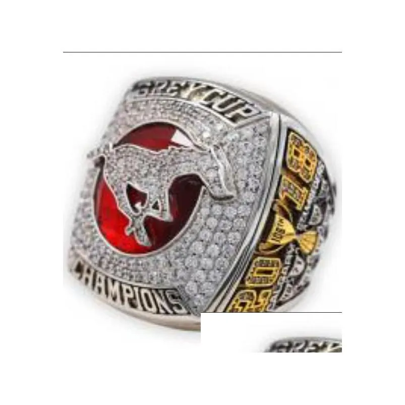 Calgary Stampeders CFL Football the Grey Cup Championship Ring Souvenir Men Fan Gift 2023 Partihandel Drop Delivery DHSFE