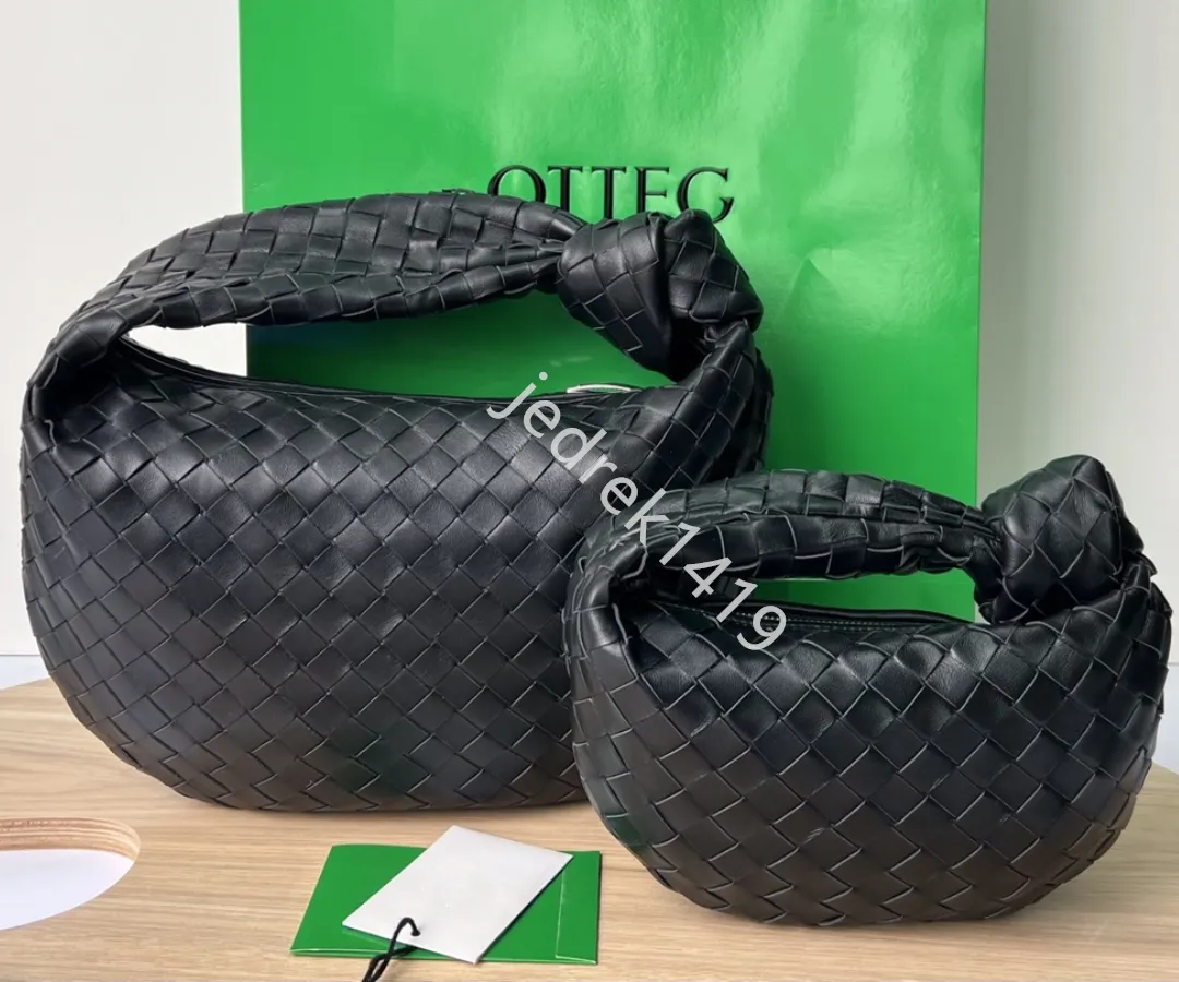 Grands sacs jodie de 10A BV Travail manuel Tissage du cuir Sac sous les bras en cuir d'agneau de qualité supérieure Fermeture à glissière pour sac à bandoulière en peau de mouton douce