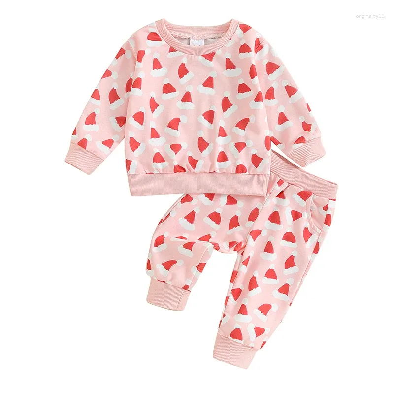 Clothing Sets CHQCDarlys Toddler Baby Boy Girl Christmas Outfits Long Sleeve Round Neck Sweatshirt And Pants Set Cute Fall Winter Clothes