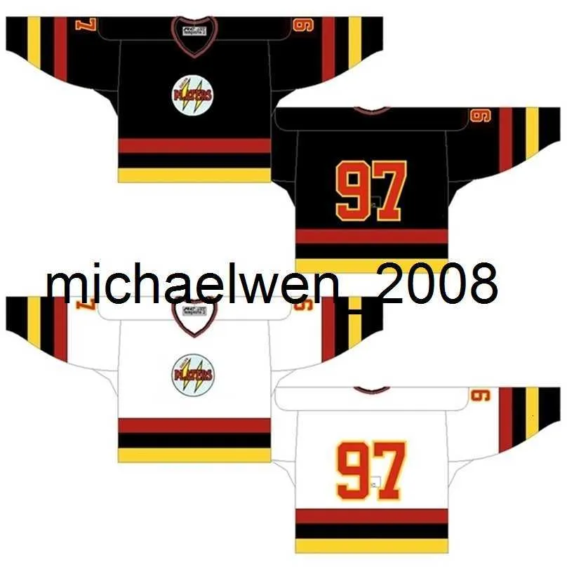 Weng Go Cheap Personalizado 1982 83-1988 89 OHL Mens Womens Kids Home White Road Black Stiched Guelph Platers Ontário Hockey League Jerseys