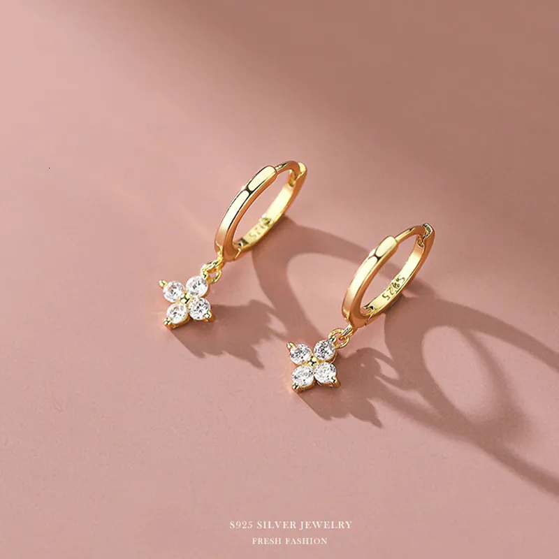 Orecchini Bambina Argento Orecchini Cerchio Europei In Argento 925 Con Zirconcino Piccolo A Fiore - Per Donne E Ragazze Orecchini Cerchio Argento 925 Zirconi Fiore Chiusura A Vite