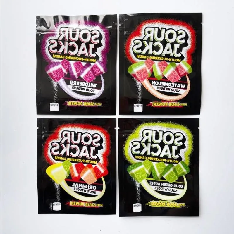 Resealable Mylar Edibles 600mg Original Green Apple, Watermelon, And