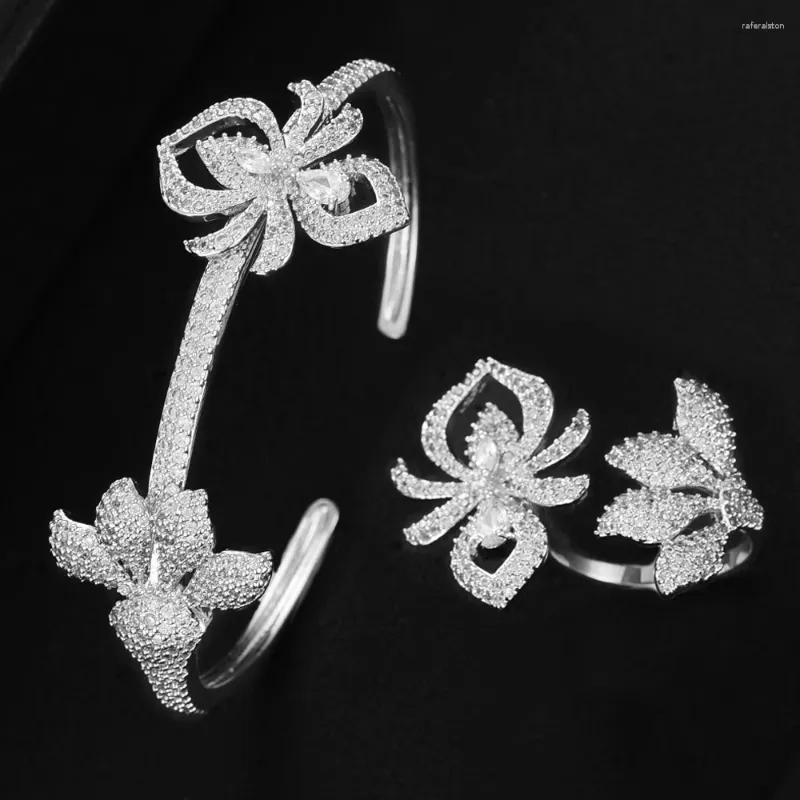 Collier et boucles d'oreilles ensemble GODKI Unique Spider Design luxe 2PC bracelet bague pour femmes fête de mariage zircon cubique Dubaï mariée BOHO 2023