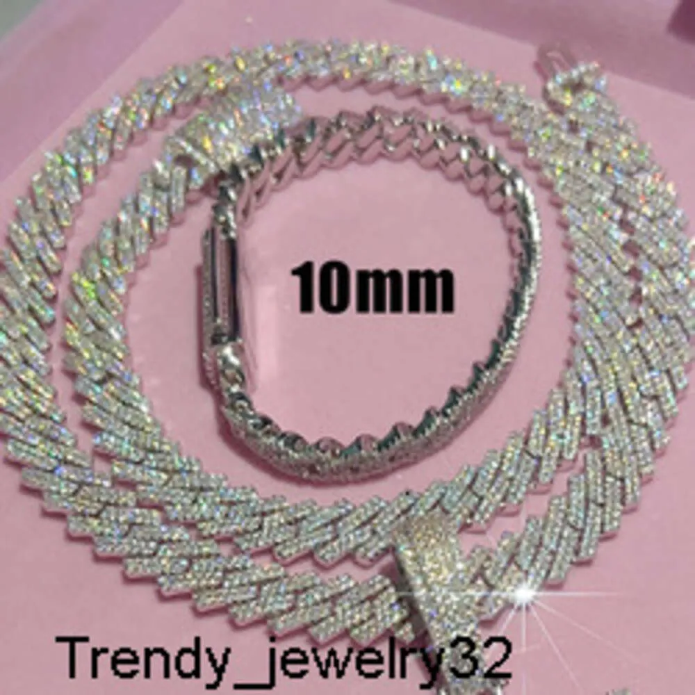 Pendant necklaces Pass diamond tester moissanite cuban link chain dropshipping 925 sterling silver gold plated baguette moissanite hip hop jewelry