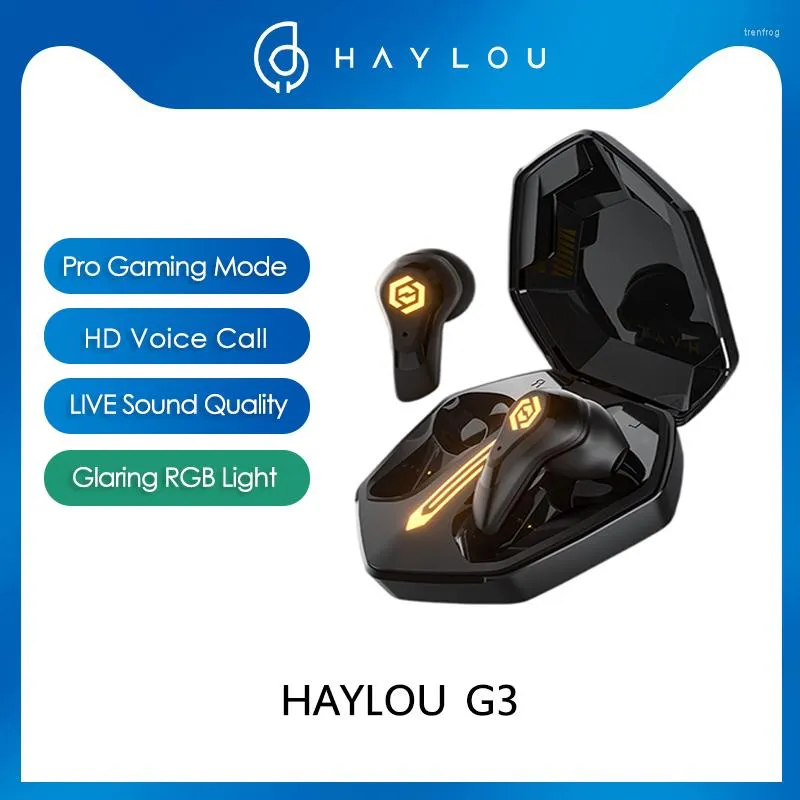 Draadloze Buletooth oordopjes professionele gaming -modus TWS opvallende RGB lichte hoofdtelefoon HD Call Noise annulering